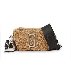 Stylish Tan Shearling Crossbody Bag